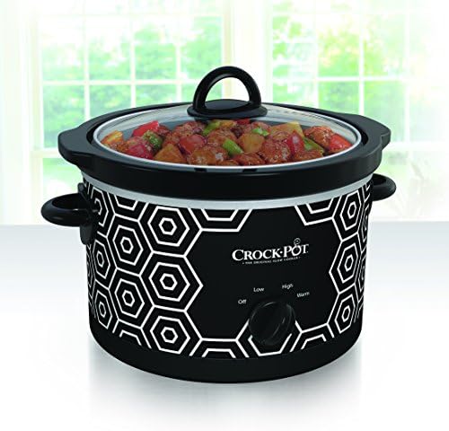 Crock-Pot 4.5 Quart Portable Slow Cooker – Black & White S11W