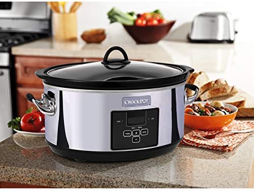 Crock-Pot 7 Quart Programmable Slow Cooker – Polished Platinum S23E
