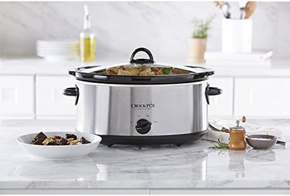 Crock-Pot 7 Quart Oval Manual Slow Cooker – Stainless Steel S29K