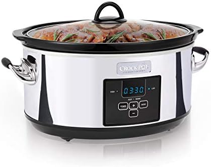 Crock-Pot 7 Quart Programmable Slow Cooker – Polished Platinum S23E
