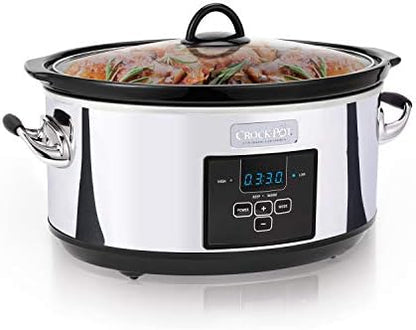 Crock-Pot 7 Quart Programmable Slow Cooker – Polished Platinum S23E