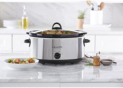Crock-Pot 7 Quart Oval Manual Slow Cooker – Stainless Steel S29K