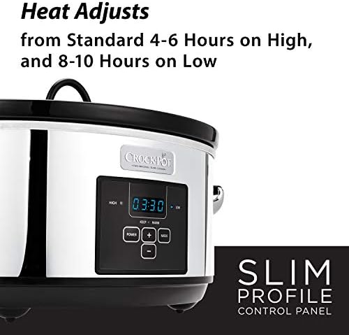 Crock-Pot 7 Quart Programmable Slow Cooker – Polished Platinum S23E