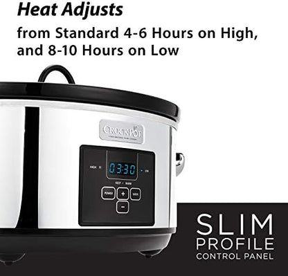 Crock-Pot 7 Quart Programmable Slow Cooker – Polished Platinum S23E