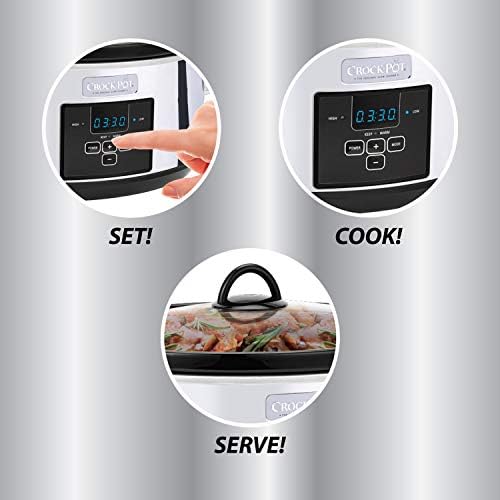Crock-Pot 7 Quart Programmable Slow Cooker – Polished Platinum S23E