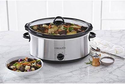 Crock-Pot 7 Quart Oval Manual Slow Cooker – Stainless Steel S29K