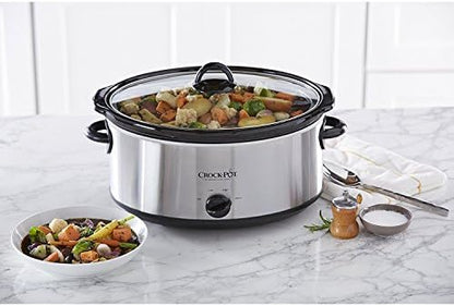 Crock-Pot 7 Quart Oval Manual Slow Cooker – Stainless Steel S29K