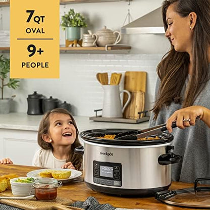 Crock-Pot 7 Quart Portable Programmable Slow Cooker with Timer S27U