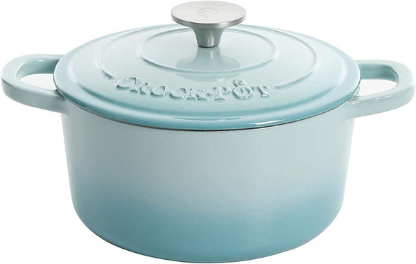 Crock-Pot 3 Quart Enameled Cast Iron Dutch Oven – Aqua S02Q