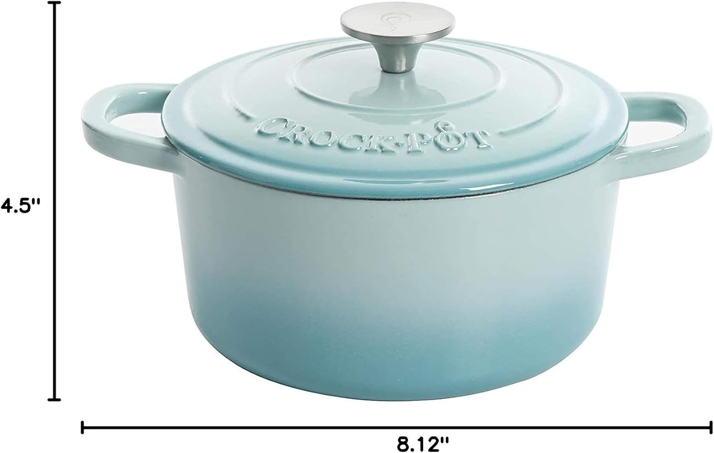 Crock-Pot 3 Quart Enameled Cast Iron Dutch Oven – Aqua S02Q