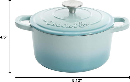 Crock-Pot 3 Quart Enameled Cast Iron Dutch Oven – Aqua S02Q