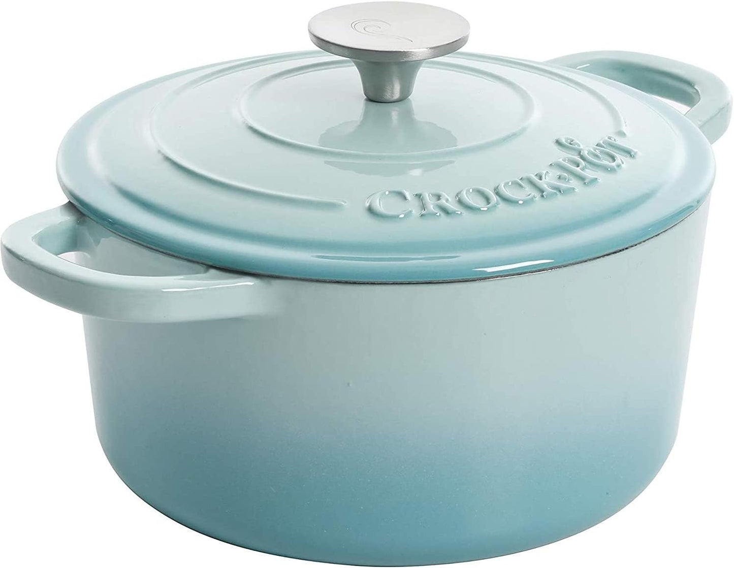 Crock-Pot 3 Quart Enameled Cast Iron Dutch Oven – Aqua S02Q